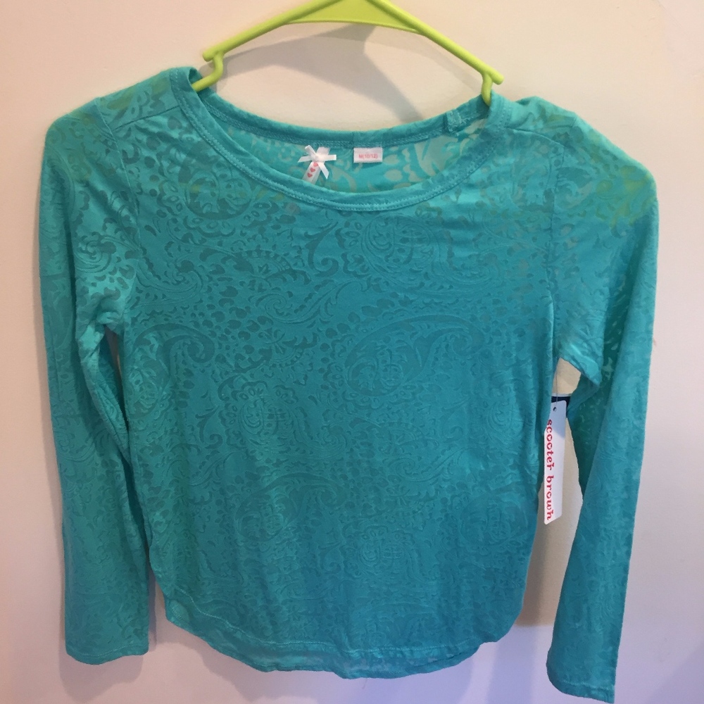 Scooter Brown Girls Lace Long Sleeve Top